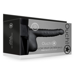 Ouch! Gode ceinture creux Hollow Strap Ribbed 16 x 4cm